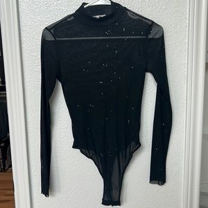 Glitter black body suit